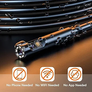 Dual Lens Borescope Endoscope Camera, ILIHOME 7.9mm 1080P Industrial Inspection Camera