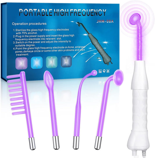Portable High Frequency Facial Machine Wand Skin Tightening Facial, Firms Skin Reduces Wrinkles