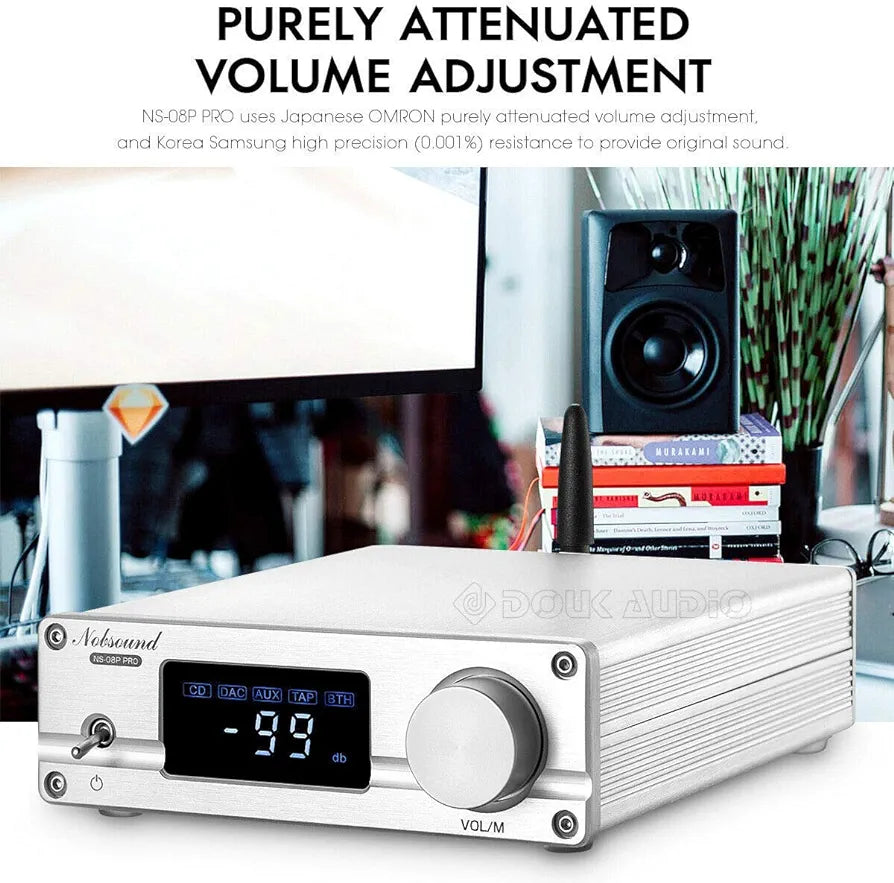 Nobsound NS-08P PRO HiFi Bluetooth 5.0 Digital Preamplifier Home Stereo Audio Preamp + IR Remote