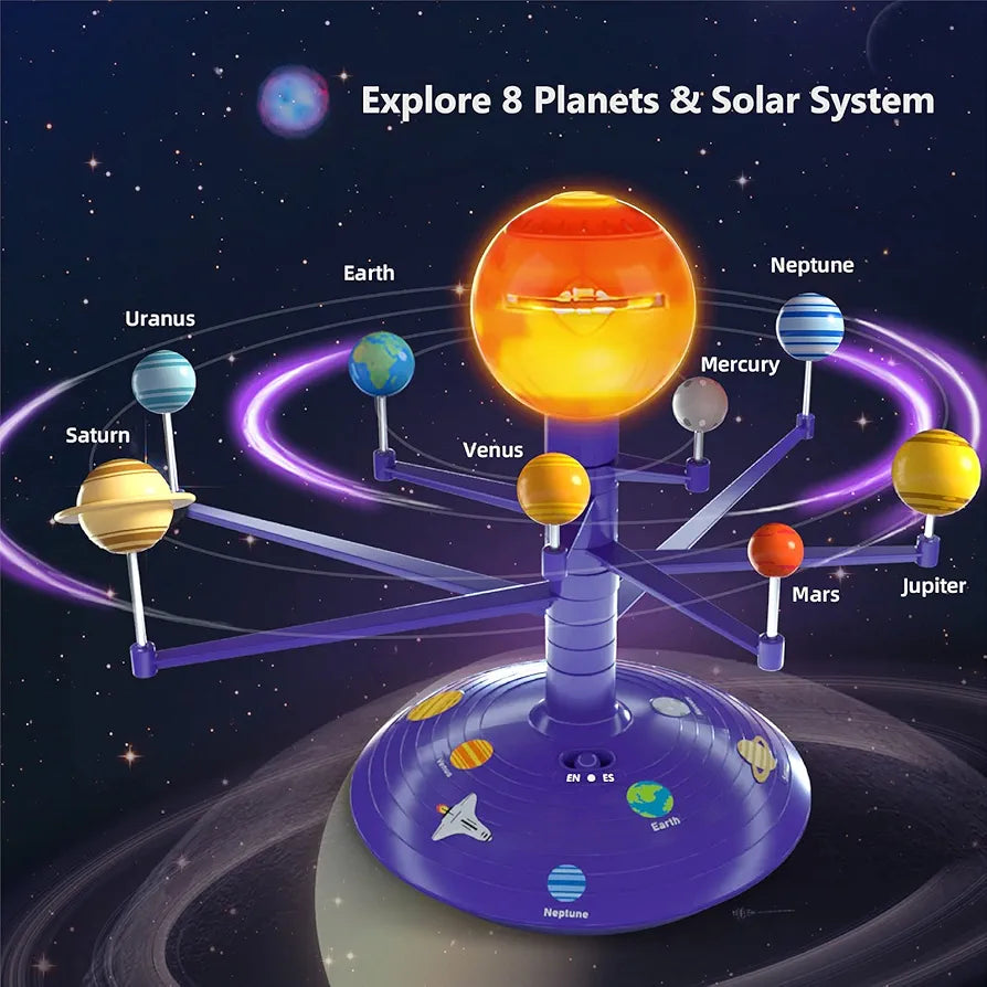 Science Can Solar System for Kids, Talking Astronomy Solar System Model Kit, Space Toys with 8 Planets, Planetarium Projector STEM Toys for 3 4 5+ Years Old Boys Girls