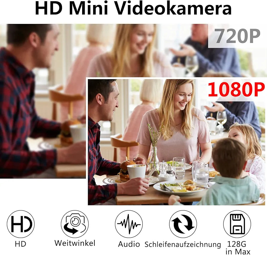 UYIKOO Mini Camera Surveillance Camera, Small Video Camera 1080P HD, 125° Portable Micro Security Camera with Night Vision