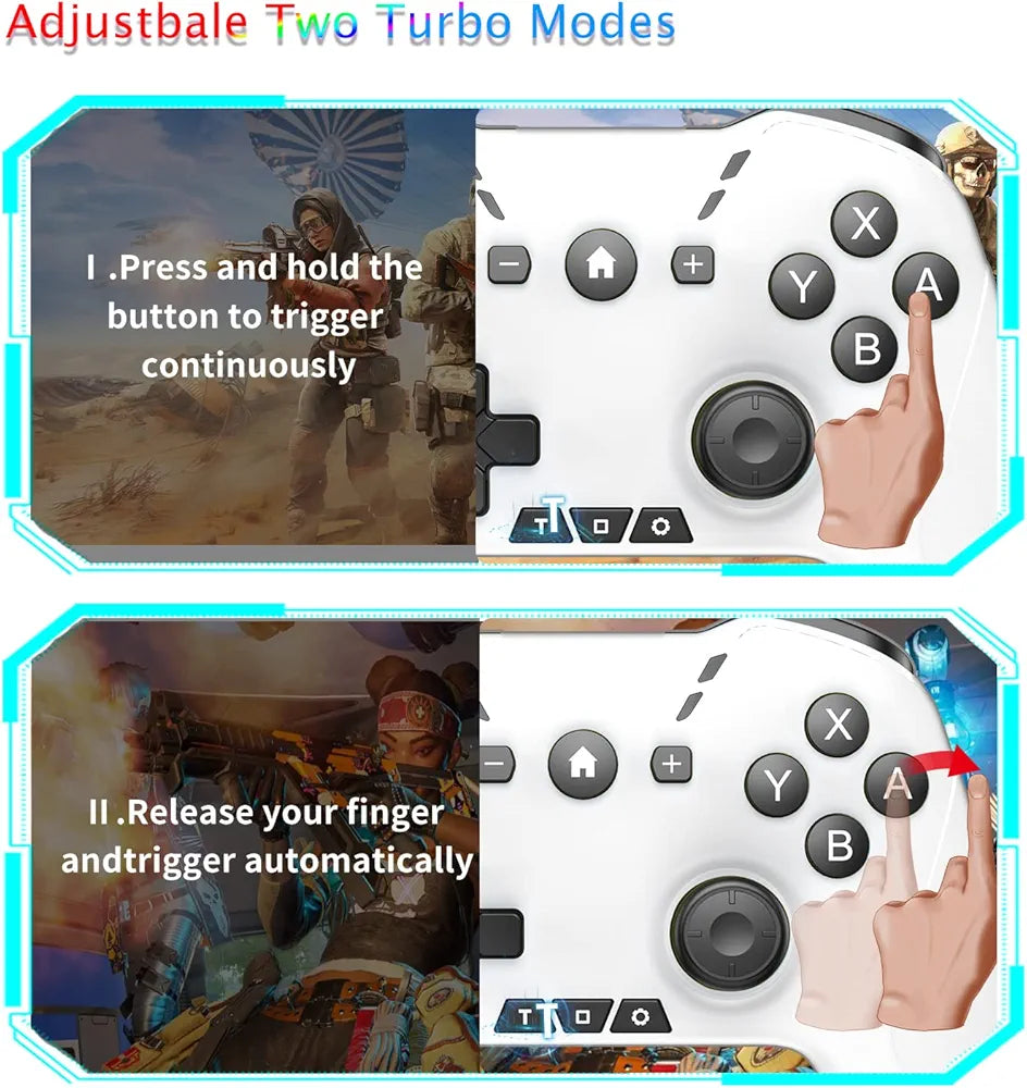 Bluetooth Controller for iPhone/Mobile Phone/Switch/PC/Mac/iPad/Android/Laptop/TV, Switch Pro Controller Gamepad Joystick for Apple Arcade MFi Games With Clip, Backbone and Trigger Keys