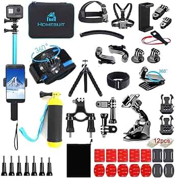 GoPro Hero 12 11 10 9 8 7 6 5 Session 4 3+ 3 2 1 Black Silver Insta360 GO 2 SJ4000/SJ5000/SJ6000 DJI OSMO Action DBPOWER AKASO Xiaomi Yi Apeman Blue