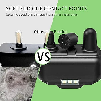 F-color Dog Training Collar Rechargeable Waterproof Dog Shock Collar for Dogs with Remote 2600ft with Beep Vibrating Shock LED Light 4 Modes for Small Medium Large Dogs
