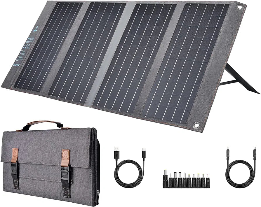 BigBlue 36W Portable Solar Charger with PD20W USB-C Porte, DC Output and USB-A, Waterproof Solar Panel Charger for Camping and Backpacking, Foldable, Compatble with Cellphones, iPad etc