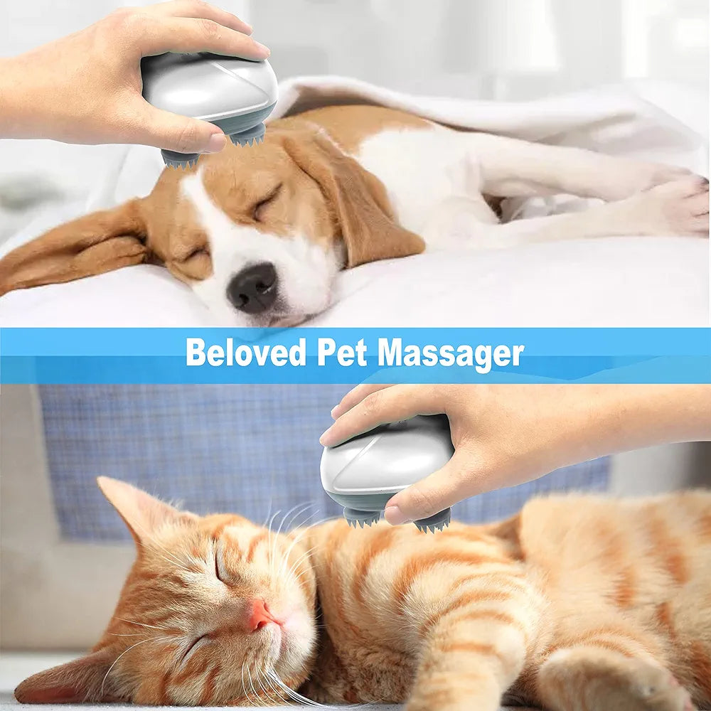 Vinclus Electric Scalp Massager, 3 Modes Head Kneading Massage, Portable Waterproof Rechargeable, Can be Used for Dog, Cat Massage, Pet Massage