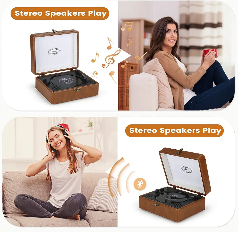 Asmuse CD Player portable, cd Player Bluetooth HiFi Loud Speakers, Retro Home Audio Boombox with Remote Control USB MP3 3.5mm Headphone AUX In/Output for Audio Books Music Listening