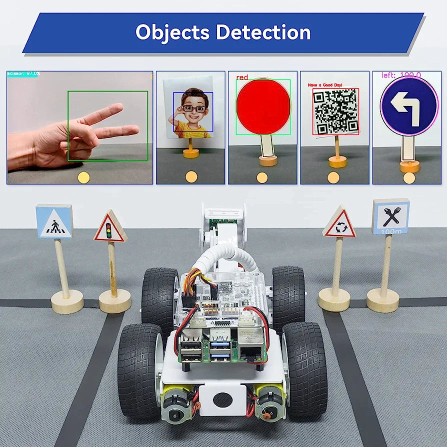 SunFounder Smart Video Robot Car Kit for Raspberry Pi, Python/Blockly (Like Scratch), Web Control, Line Tracking, for Raspberry Pi Robot Kits for Teens and Adults (Raspberry Pi NOT Included)