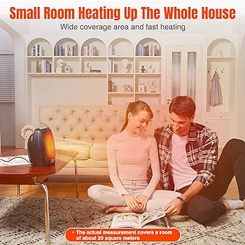 Ceramic Fan Heaters for Home Low Energy, 1500W 2-in-1 Portable Space Heaters with 3 Heat Settings, Instant Heat Electric PTC Heaters with Energy Efficient for Living Room, Bedroom, Mia&Coco