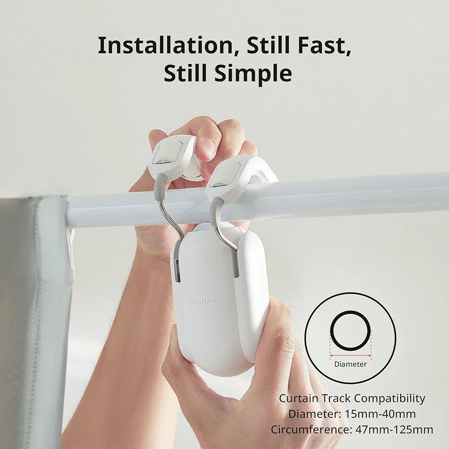 SwitchBot Curtain Smart Electric Motor - Wireless App Automate Timer Control, Add SwitchBot Hub to Make it Compatible with Alexa, Google Home, IFTTT (Rod2.0 Version, WHITE)