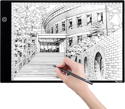 M.Way M.Way A4 LED Tracing Light Box USB Power Super Thin Light Pad Artist Stencil Table Copy Board with Brightness Illumination Adjustable Tattoo Sketch Architecture Calligraphy Crafts For Artists Drawing