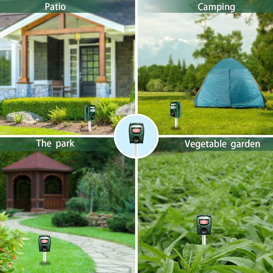 Ultrasonic Animal Repellent  with Motion Sensor Sound and LED