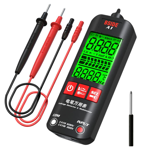 BSIDE A1 Voltage Tester Multimeter 3-Results Display Pocket Smart Voltmeter
