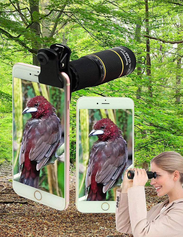 Bostionye Phone Camera Lens Kit 4 in 1 for iPhone Samsung Pixel Android, 22X Telephoto Lens,120°Super Wide Angle&25X Macro Lens,210°Fisheye Lens,Phone Holder+Tripod+Eyecup,for Most Smartphone