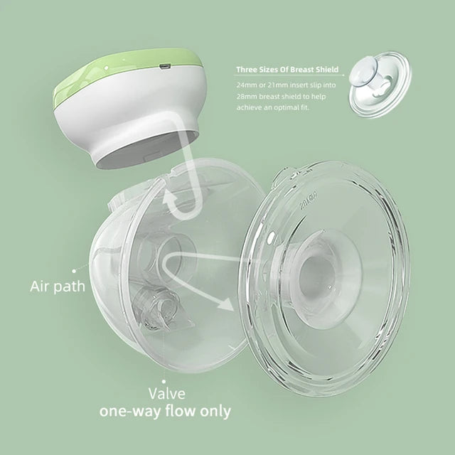 Breast Pump Hands Free Wearable Electric Breastfeeding Pump Portable Low Noise Strong Suction