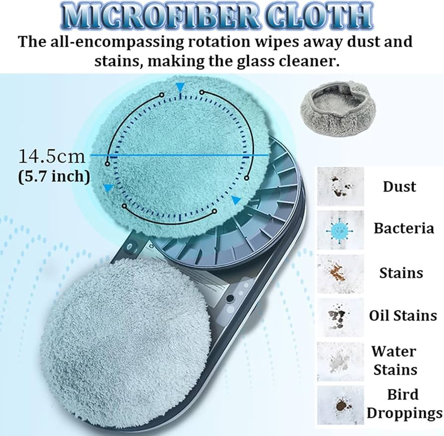 Window Cleaning Robot, Automatic Electric Robot Glass cleaner Strong Suction Smart Robot Window Cleaner, for Indoor Outdoor High Rise Windows Ceilings Black