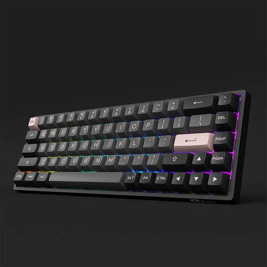 Akko 3068B Plus RGB Mechanical Gaming Keyboard, ISO-Nordic Layout, 3 Modes (BT5.0/2.4Ghz/Type C) Compact Mini Keyboard with Hotswap, Cherry PBT Keys, Programmable BLUE SWITCH
