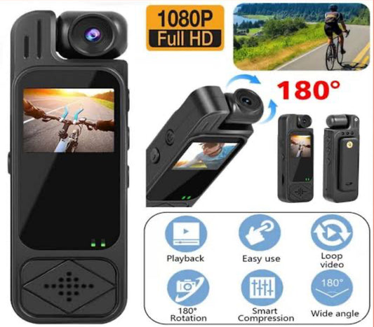 Mini Action Camera 2K 1080P Police Body Recorder Night Vision Back Clip Video DV