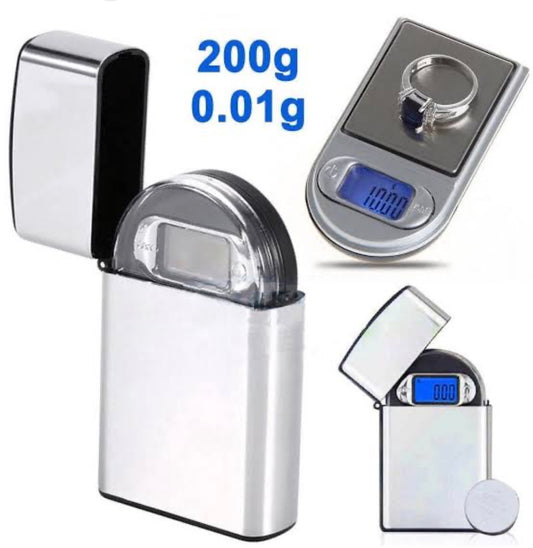 lighter-styled mini digital pocket scale with a 200g capacity