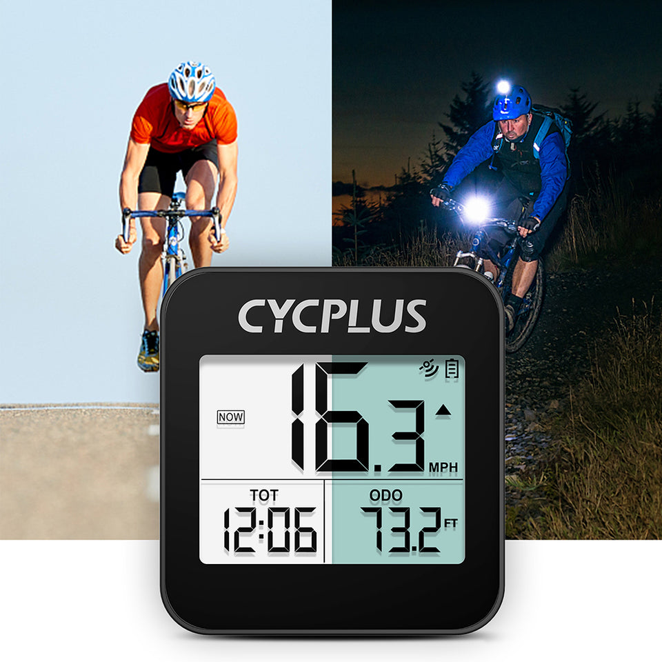 CYCPLUS GPS Bike Computer, Wireless Cycling Computer with Automatic Backlight, Bicycle Speedometer Odometer with Waterproof and Lager Battery, Provide Professional Data Analysis