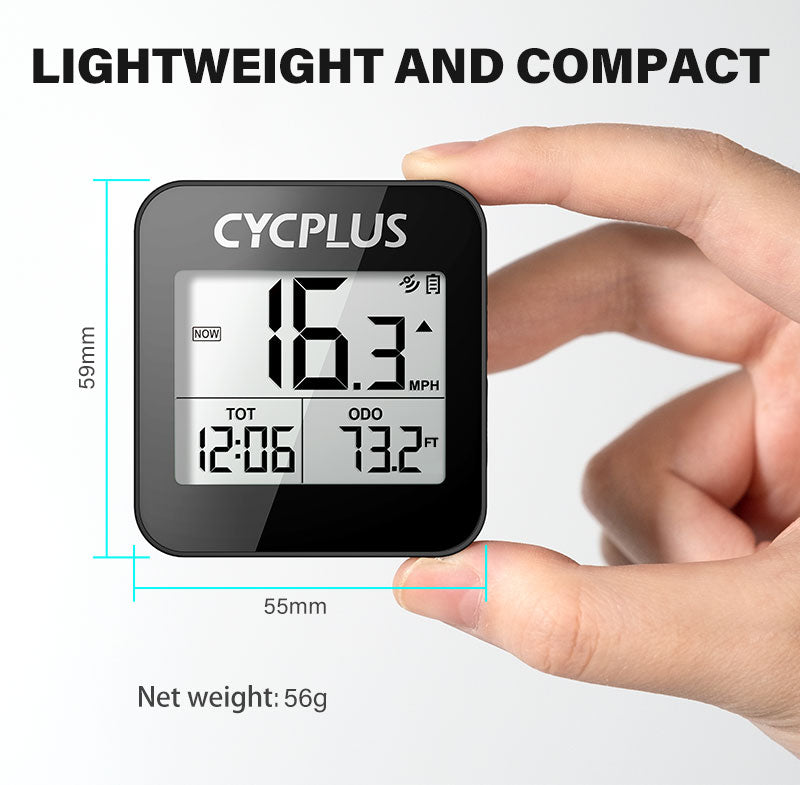 CYCPLUS GPS Bike Computer, Wireless Cycling Computer with Automatic Backlight, Bicycle Speedometer Odometer with Waterproof and Lager Battery, Provide Professional Data Analysis