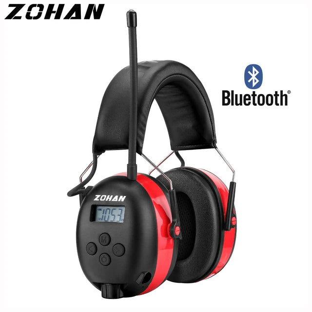 ZOHAN Bluetooth 5.0 Electronic Earmuffs Hearing Protection Noise Reduction FM/AM Ear Protection for Saws NRR25db