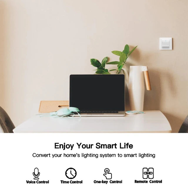 Smart Timer Push Button 1GANG AC100-240V 10A WiFi Switch Tuya Remote Control Alexa Google Home pack of 3