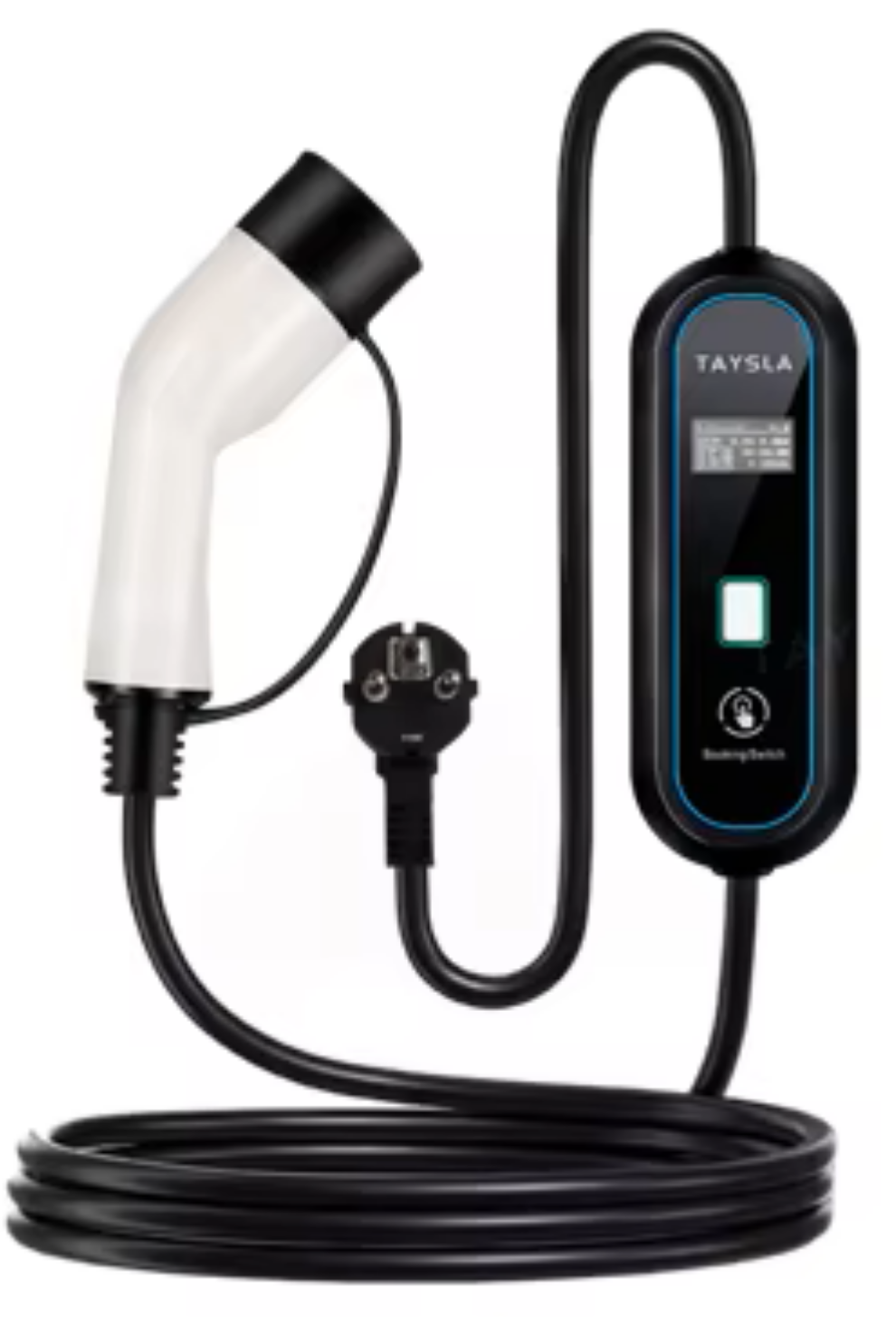 TAYSLA Portable EV Charger Schuko-Type 2, Adjustable 8-16A, 3.5kW, 3.5m