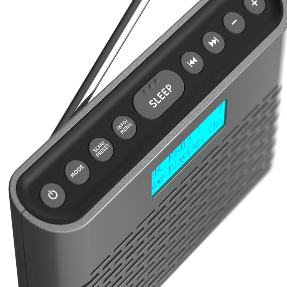 i-box DAB Radio Portable, DAB Plus/DAB Radio, FM Radio, Small Radio, Digital Radio Mains Powered or Battery, USB Charging for 15 Hours Playback, Slim Design