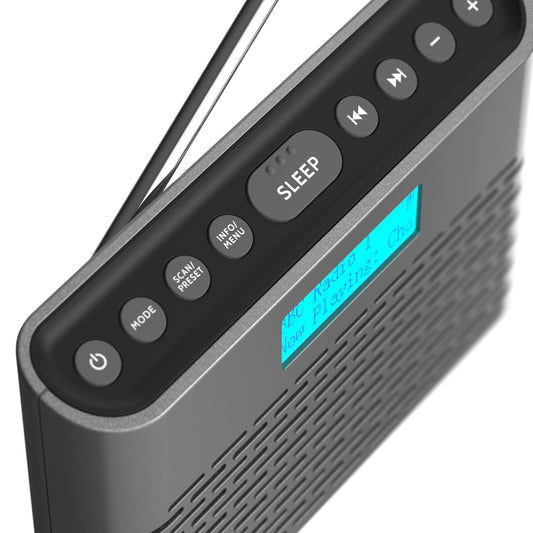 i-box DAB Radio Portable, DAB Plus/DAB Radio, FM Radio, Small Radio, Digital Radio Mains Powered or Battery, USB Charging for 15 Hours Playback, Slim Design