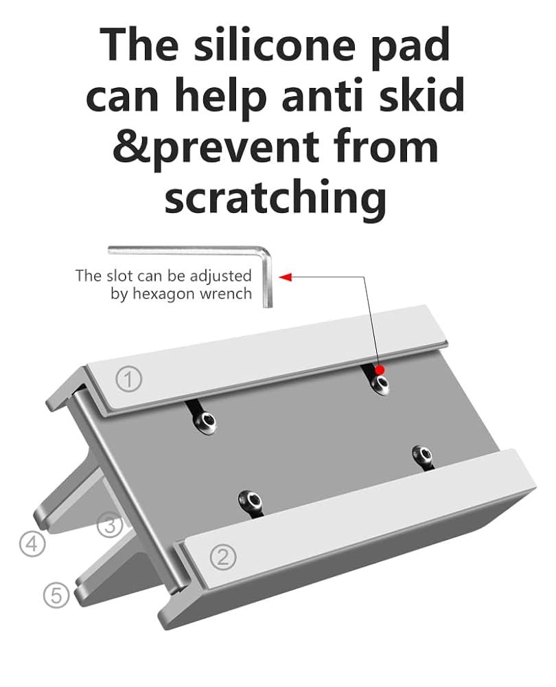 Vertical Laptop Stand by Desk York - Laptop Docking Stand Station - Adjustable Slots Laptop Holder, Fits All Computers, Tablet, Phone, (Rose Gold)