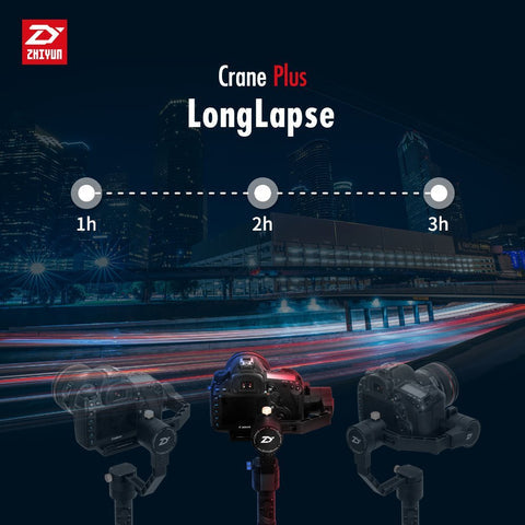 ZHIYUN Crane Plus 3-Axis Handheld Gimbal Stabilizer for DSLR and Mirrorless Camera compatible Sony Panasonic LUMIX Nikon Canon POV Large Payload Timelapse Object