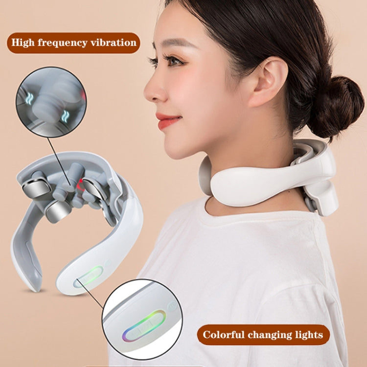 H88 Four Head Neck and Shoulder Massager Vibration Hot compress Physiotherapy Instrument(White