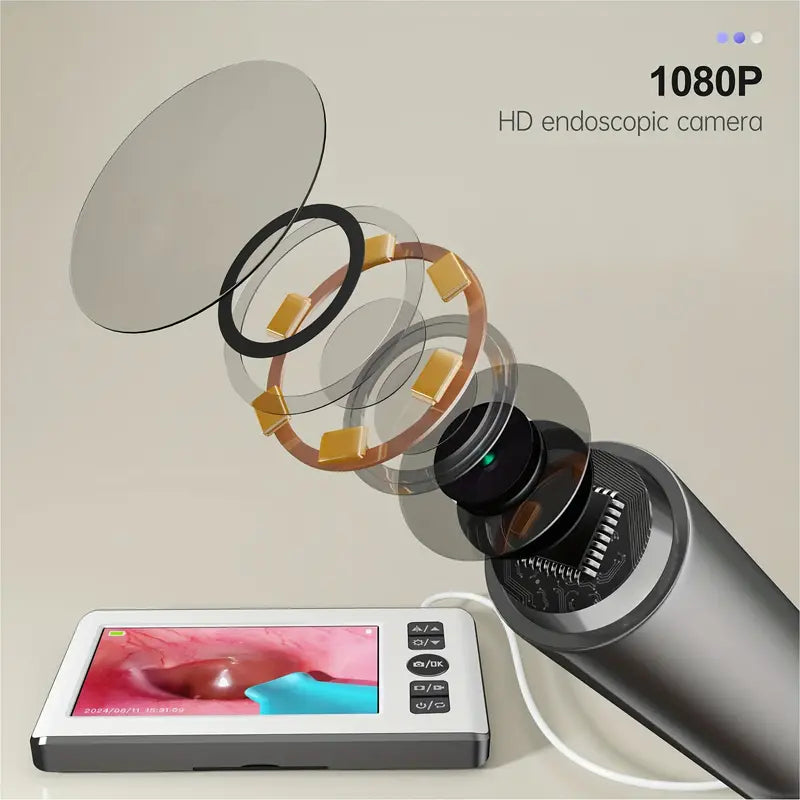 Medical-Grade Ear, Nose, Throat Endoscope with 4.3” HD Display & 3.5mm HD Portable Camera - with USB/Powersource Compatibility, Real-Time Visual Inspection for ENT Diagnosis, Ear Cleaning, Nasal/Sinus Procedures