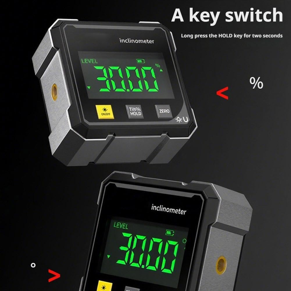 Digital Angle Finder with Electronic Laser - 4-Side Strong Magnetic Angle Gauge, Magnetic Electronic Level Angle Finder Tool Protractor Inclinometer Woodworking Tools for Table Saw,Construction