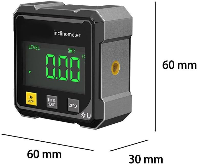 Digital Angle Finder with Electronic Laser - 4-Side Strong Magnetic Angle Gauge, Magnetic Electronic Level Angle Finder Tool Protractor Inclinometer Woodworking Tools for Table Saw,Construction