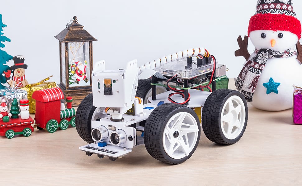 SunFounder Smart Video Robot Car Kit for Raspberry Pi, Python/Blockly (Like Scratch), Web Control, Line Tracking, for Raspberry Pi Robot Kits for Teens and Adults (Raspberry Pi NOT Included)