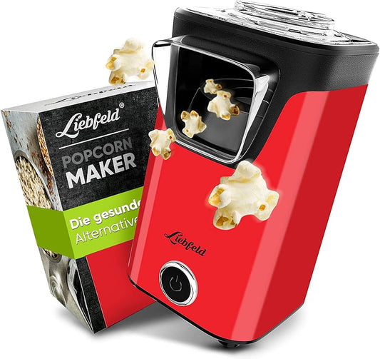 Liebfeld Popcorn Machine for Home - Popcorn Maker Machine incl. Popcorn Guide (English Language Not Guaranteed) Popcorn Maker Without Grease & Oil - Popcorn Popper