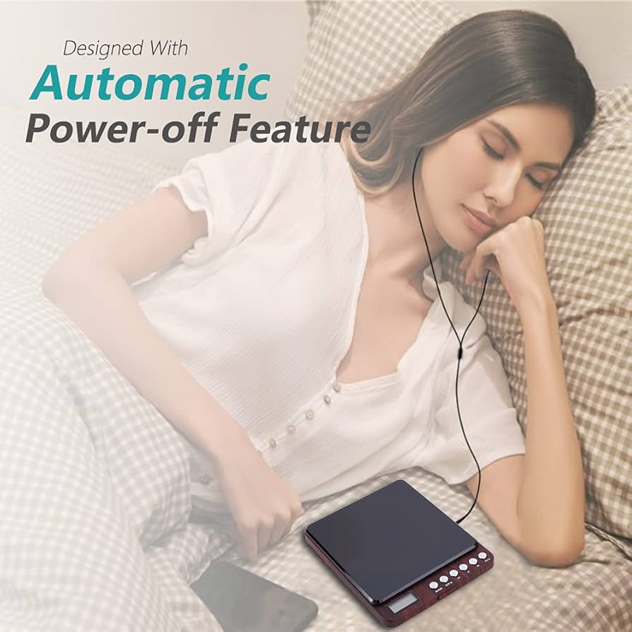 Portable CD Player with Headphones, Compact Design CD Player with LCD Disply, Anti-Skip Personal CD Player for Car, Rechargeable CD Player for Music Audiobook Listening