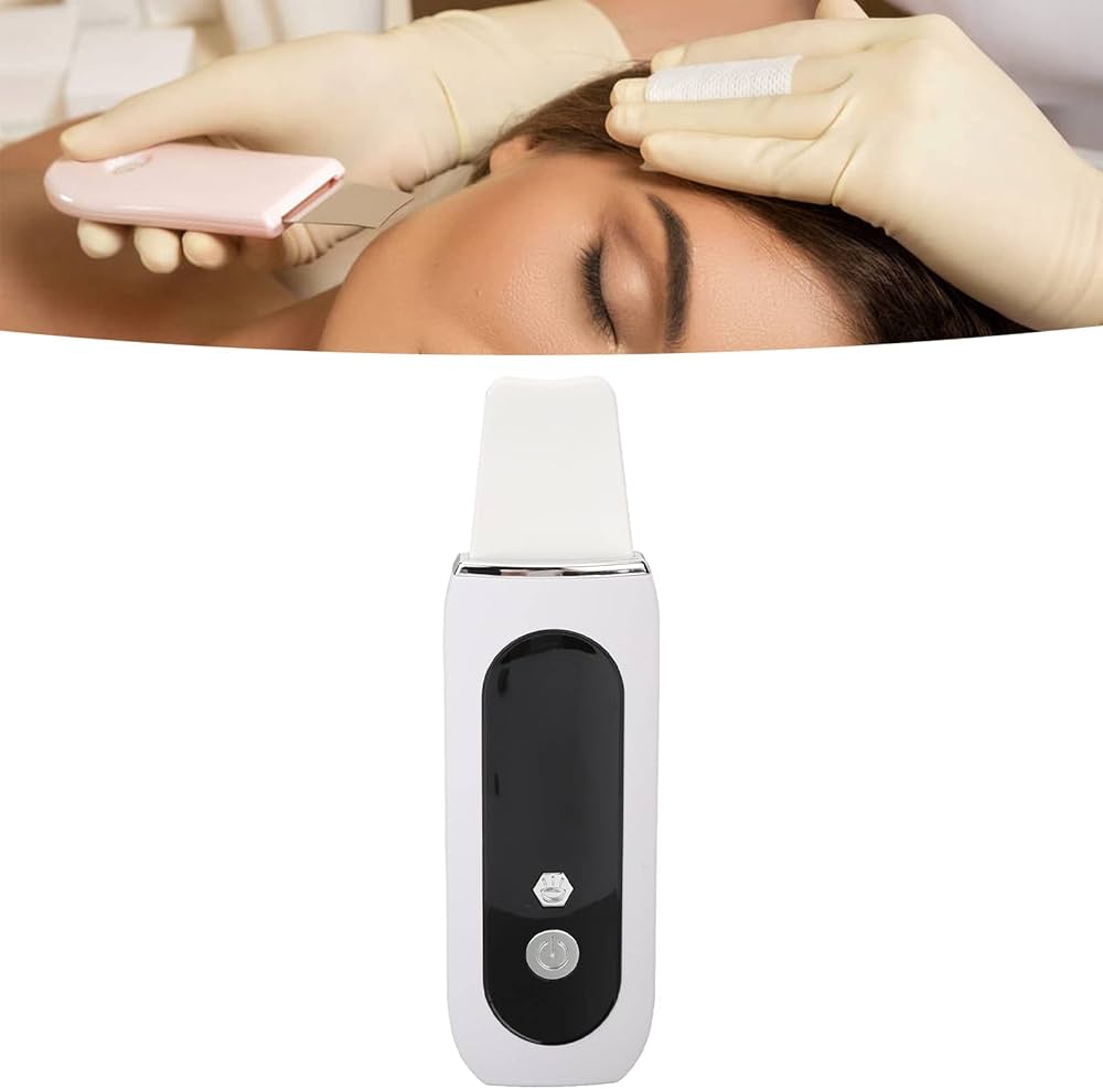 Spatula Face Skin Scrubber, Skin Scrubber, Blackhead Removal Facial Cleanser EMS Ultrasonic Peeling Machine Skin Care Tool