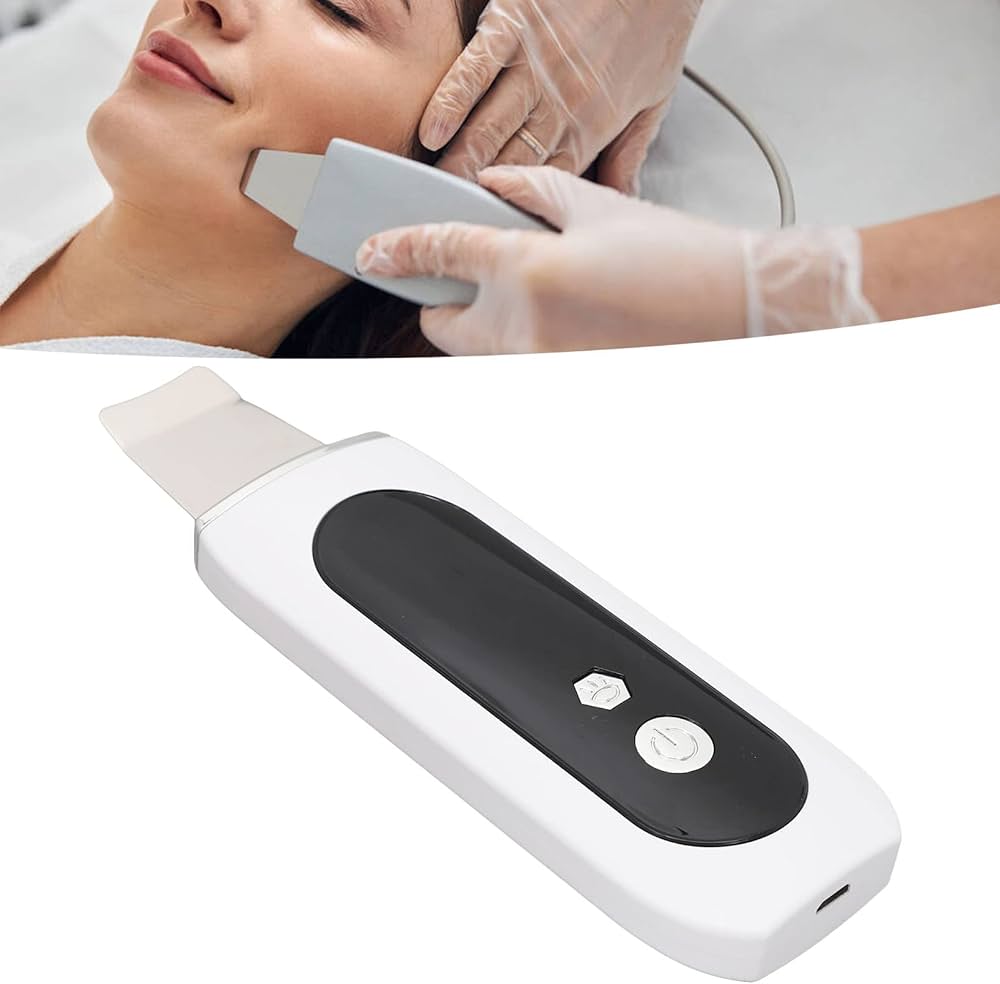 Spatula Face Skin Scrubber, Skin Scrubber, Blackhead Removal Facial Cleanser EMS Ultrasonic Peeling Machine Skin Care Tool