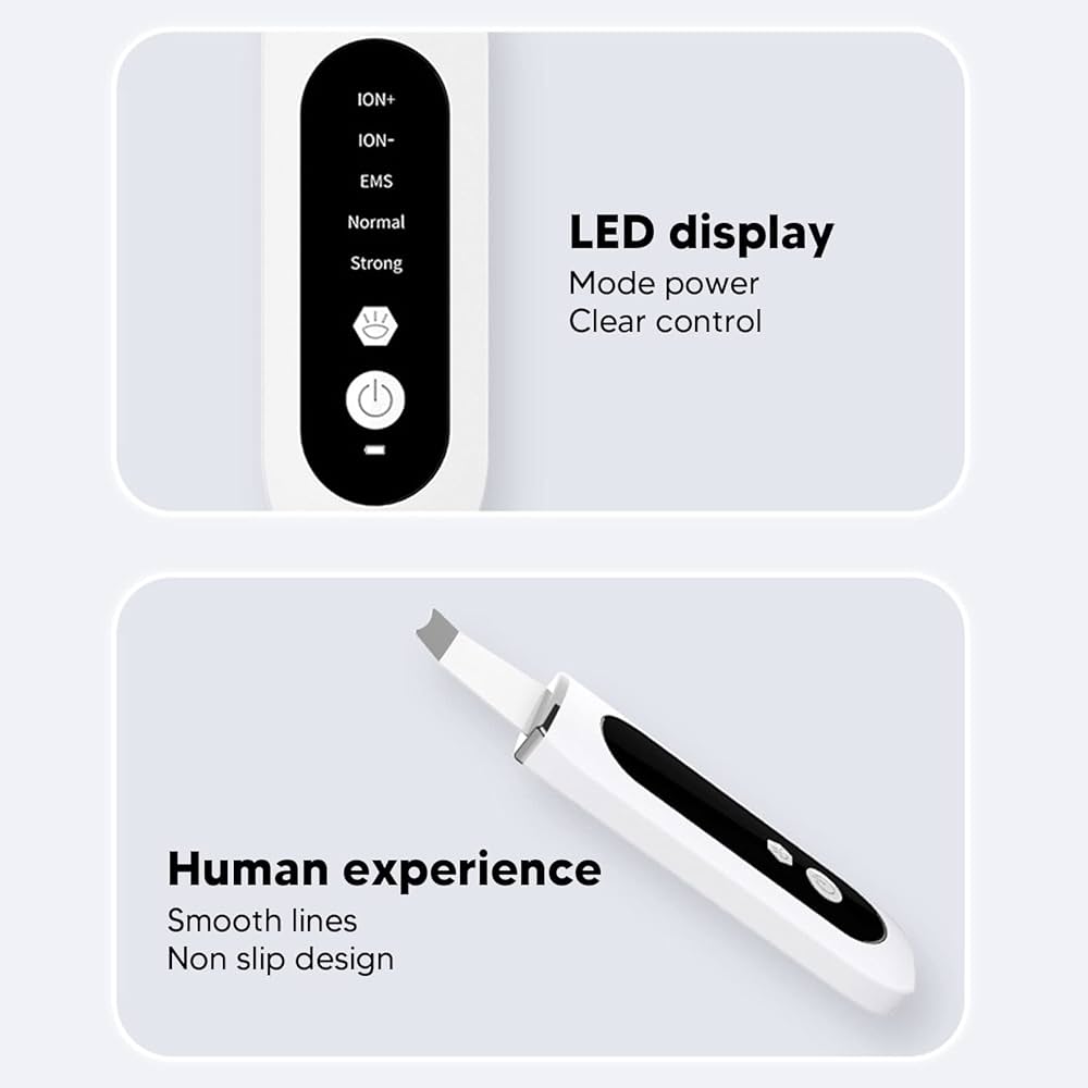Spatula Face Skin Scrubber, Skin Scrubber, Blackhead Removal Facial Cleanser EMS Ultrasonic Peeling Machine Skin Care Tool