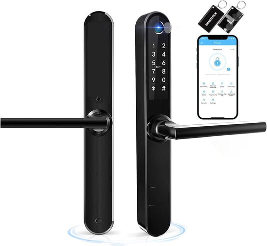 Ruveno Slim Smart Fingerprint Keyless Entry,Bluetooth Fingerprint Keypad Card Door Lock
