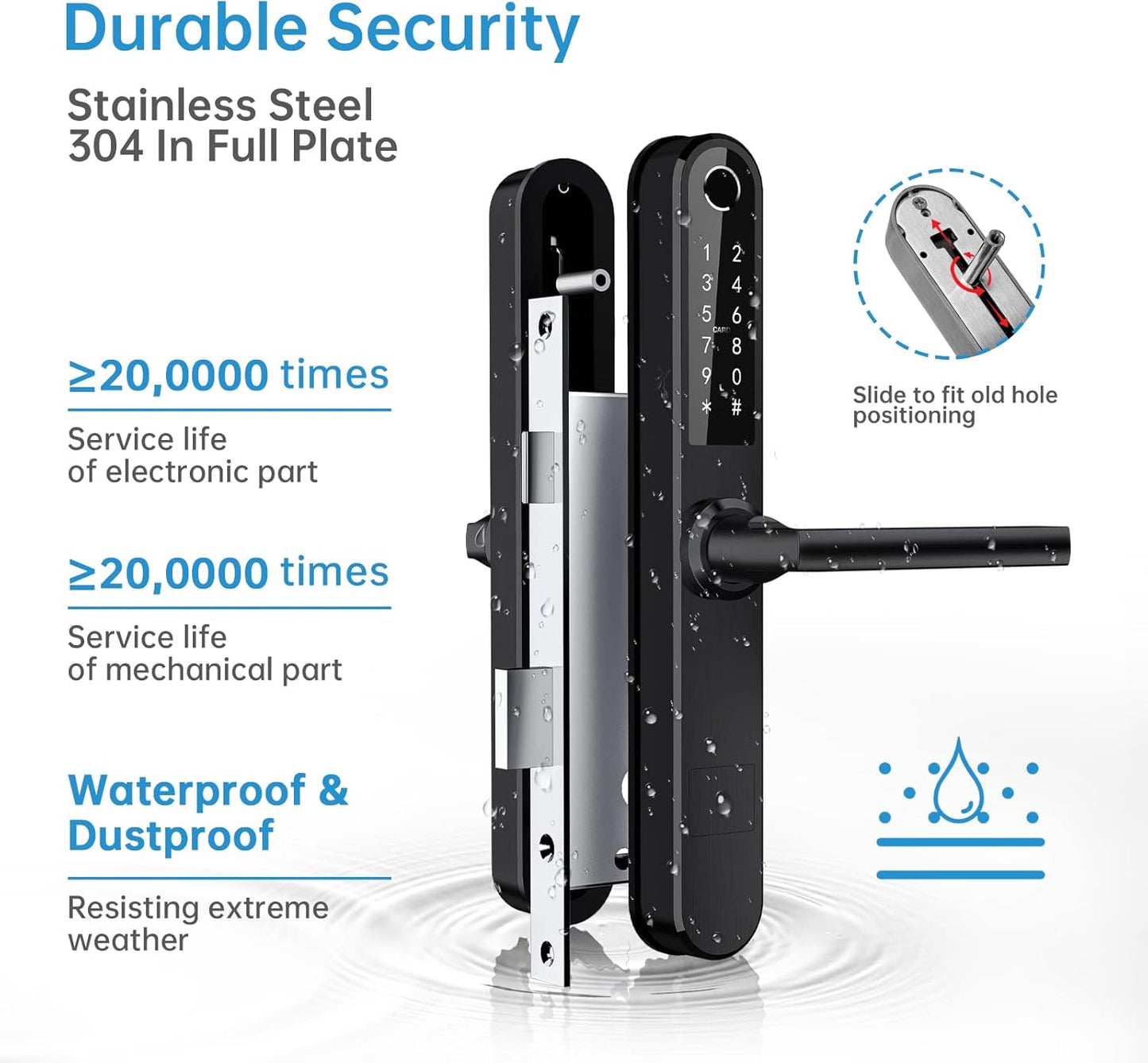 Ruveno Slim Smart Fingerprint Keyless Entry,Bluetooth Fingerprint Keypad Card Door Lock