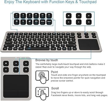 Arteck 2.4G Wireless Touch tv keyboard