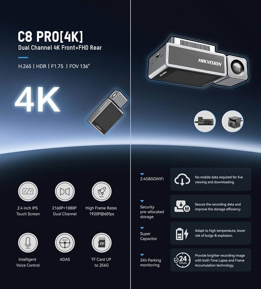 Hikvision C8Pro 4K Dash Camera