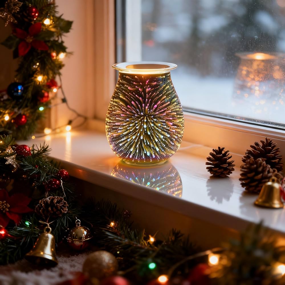 Electric Wax and oil Burner Fragrance Night Light Decoration (3D Fireworks)