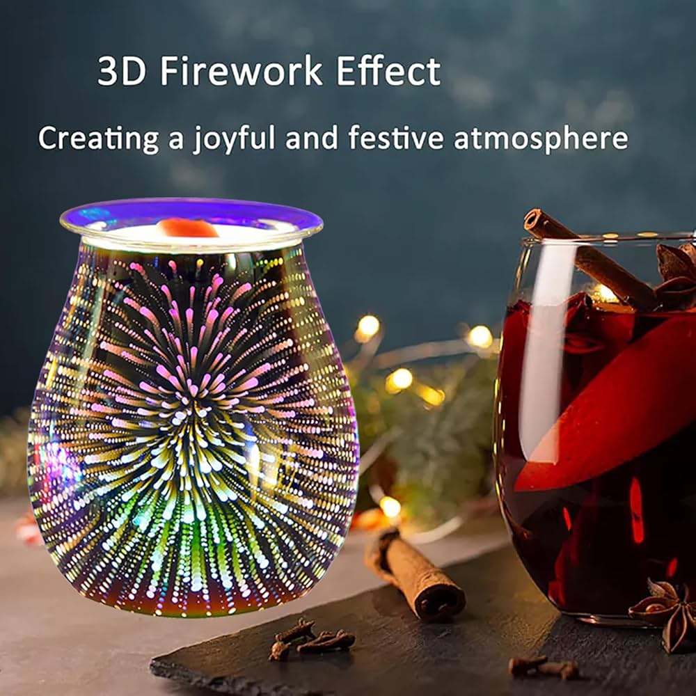 Electric Wax and oil Burner Fragrance Night Light Decoration (3D Fireworks)