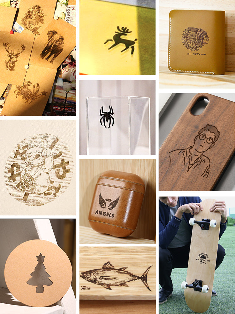 LaserPecker L1 Laser Engraving Machine, Engraving Machine, Portable Laser Engraver Device, Mini Ultralight Laser Engraving Laser Cutter for Wood Timber Leather - with Tripod (Gold)