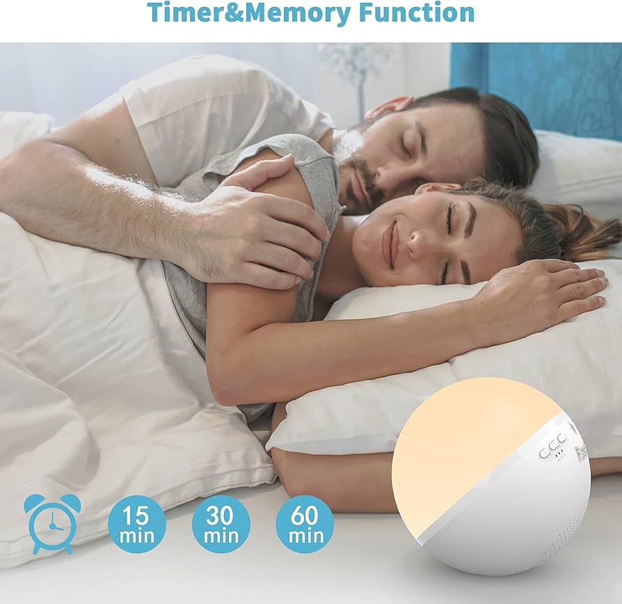 Fansbe White Noise Machine with Light, 12 Soothing Sounds